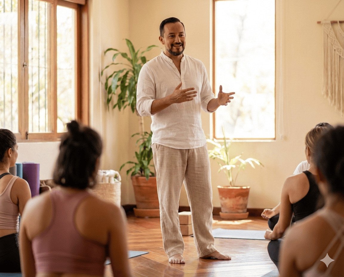 dr rama en clase Dr Rama en clase enseñando Yoga